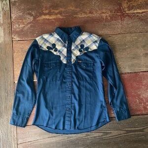 Amazing Vintage Western Pearl-Snap Men’s Shirt / Wrangler / Size Large / Blue